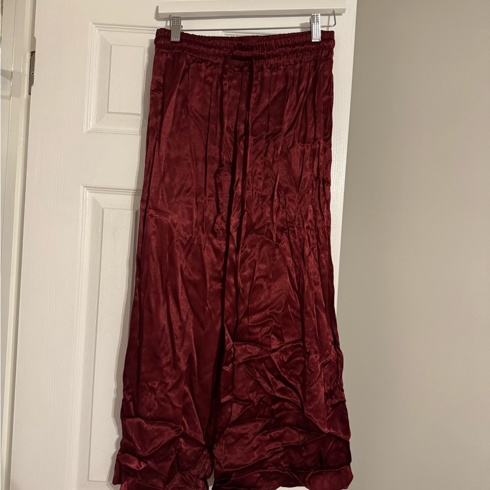 Elegant Burgundy Straight Leg Pants